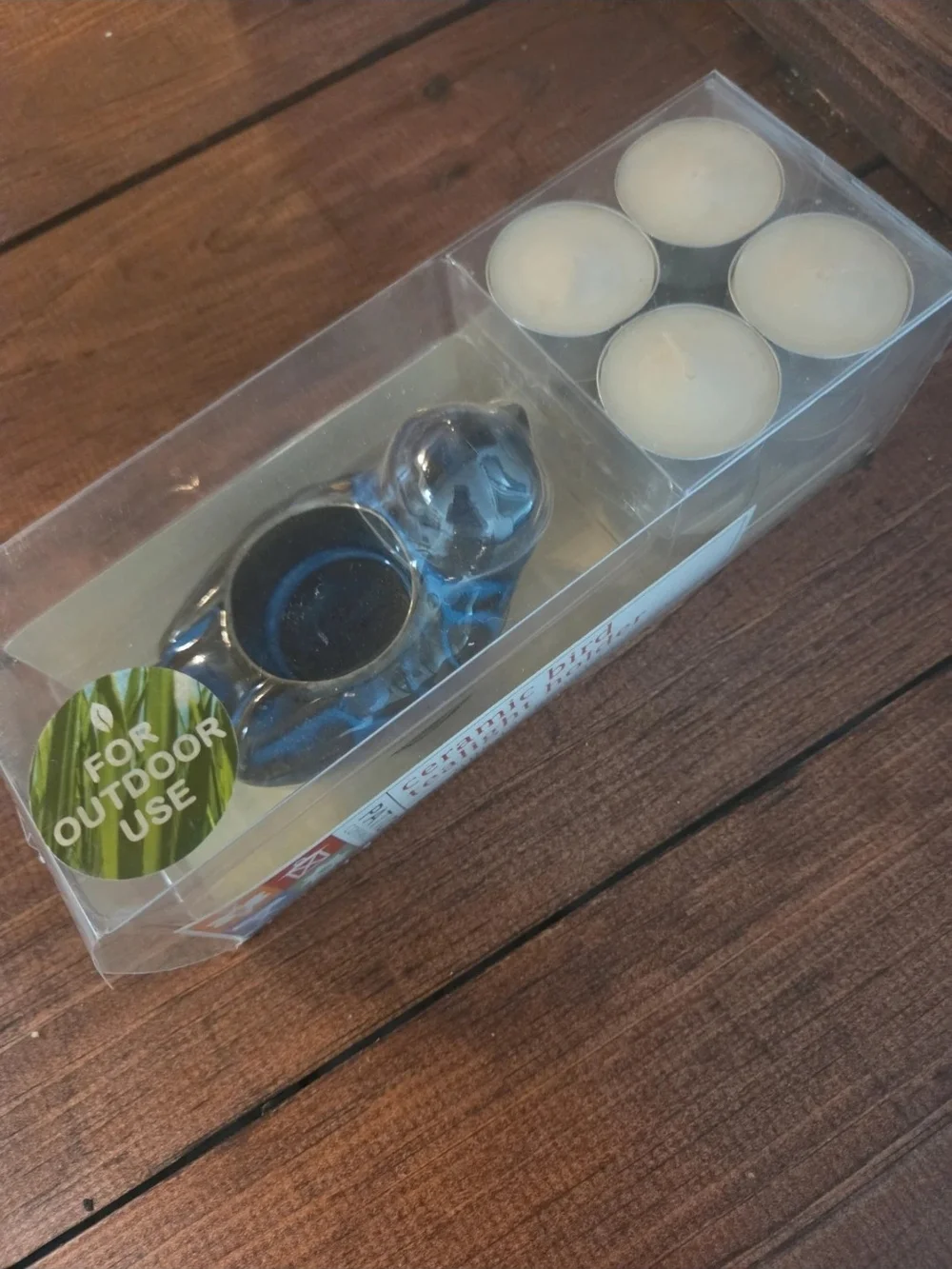 Source Unknown Black Ceramic Tea Light Holder with Four White Tea Lights